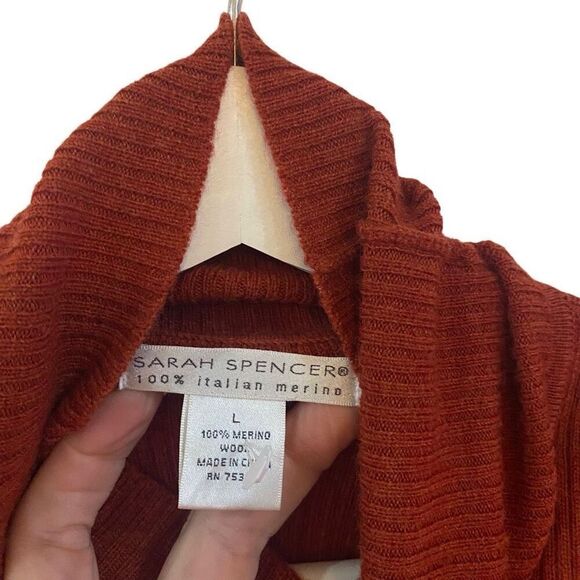 Sarah Spencer 100% Merino Wool Red Turtleneck Sweater Women's M - Picture 4 of 4